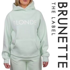 BRUNETTE The Label BLONDE Core Mint Gelato White Hoodie - Size XS/S